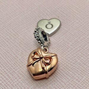 PANDORA Brazillian Heart Dangle Charm, Pandora Rose